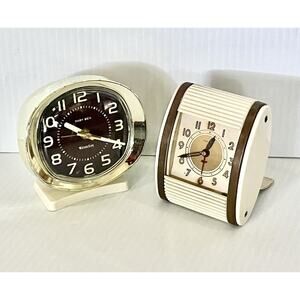 Vintage Westclox Alarm Clocks: Baby Ben Desk & Roll Face Travel: Winding, Glow